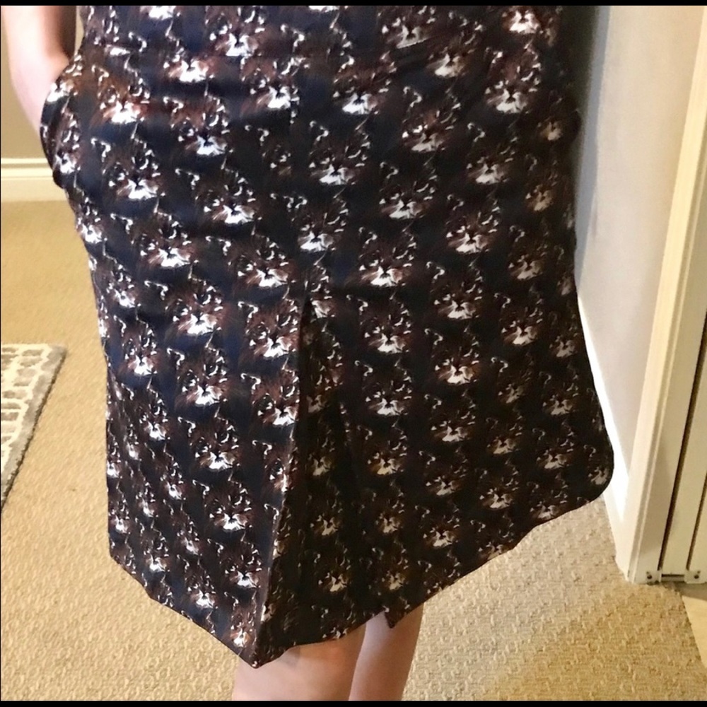 Cat print skirt with pockets